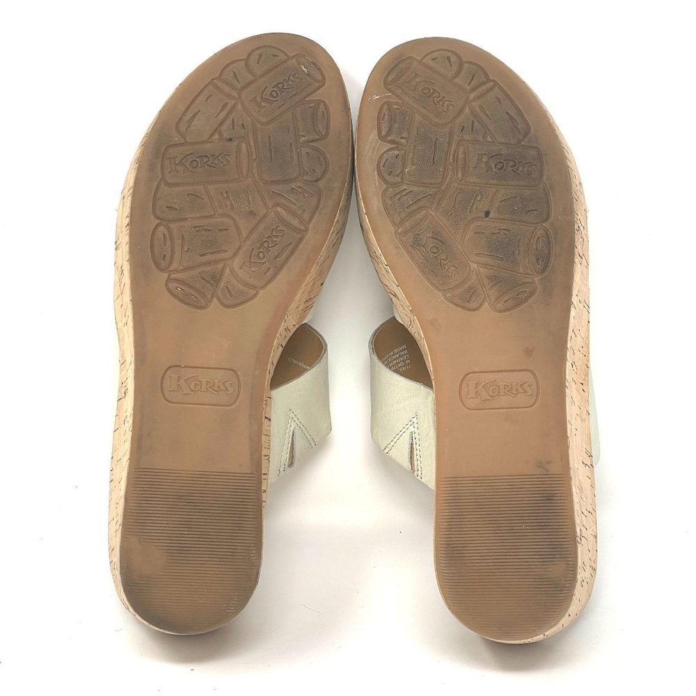 Korks Deltona Cork Ivory Slip On Wedge Slides 11 - Picture 9 of 11